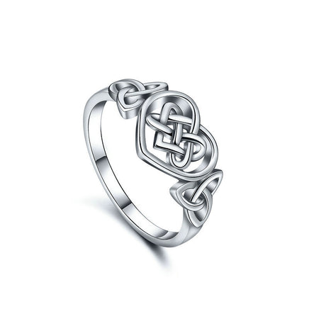 Celtic knot ring - Sterling Hearts