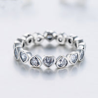 Sterling Silver Heart to Heart to Heart Ring - Sterling Hearts