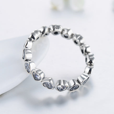 Sterling Silver Heart to Heart to Heart Ring - Sterling Hearts