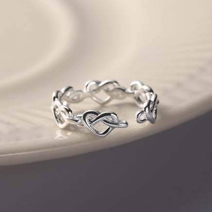Celtic love ring - Sterling Hearts