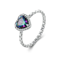 Retro Colored Loving Heart Ring - Sterling Hearts