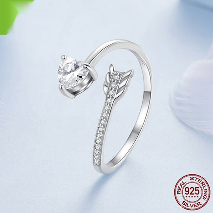 Heart With Arrow Ring - Sterling Hearts