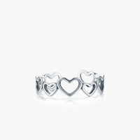 Sterling Silver Vintage Irregular Heart Cutout Love Ring - Sterling Hearts