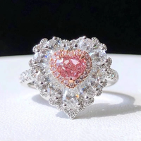 Eternal Radiance 18K White Gold Pink Diamond Heart Ring