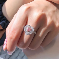 Eternal Radiance 18K White Gold Pink Diamond Heart Ring
