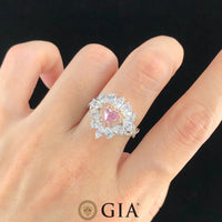Rosé Reverie - Natural Pink Diamond Heart Ring | 18K White Gold GIA Certified