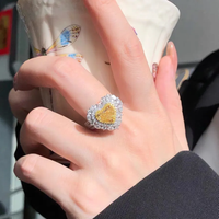 Golden Aura - Yellow Diamond Heart Ring | 18K Gold Lab-Grown IGI Certified