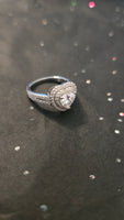 Radiant Embrace - 1ct Double Halo Heart Moissanite Ring
