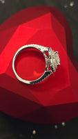 Radiant Embrace - 1ct Double Halo Heart Moissanite Ring