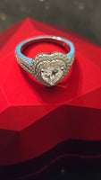 Radiant Embrace - 1ct Double Halo Heart Moissanite Ring
