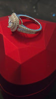 Radiant Embrace - 1ct Double Halo Heart Moissanite Ring
