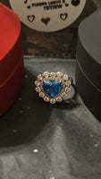 Forever Yours Heart Ring - Aquamarine Sterling Silver 925