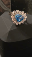 Forever Yours Heart Ring - Aquamarine Sterling Silver 925
