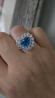 Forever Yours Heart Ring - Aquamarine Sterling Silver 925