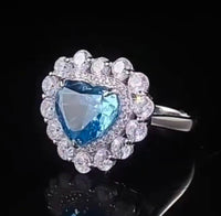 Forever Yours Heart Ring - Aquamarine Sterling Silver 925