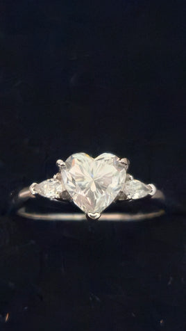 Eternal Devotion - 1ct Moissanite Heart Ring D Color VVS1