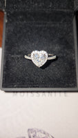 Radiant Love - 1ct Moissanite Heart Ring with Halo Sterling Silver 925