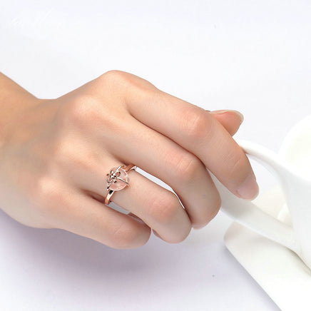 925 sterling silver lemon crystal love bow ring jewelry - Sterling Hearts