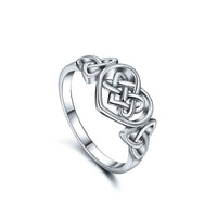 Celtic knot ring - Sterling Hearts