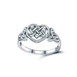 Celtic knot ring - Sterling Hearts