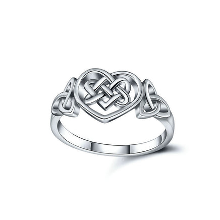 Celtic knot ring - Sterling Hearts