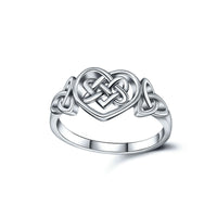 Celtic knot ring - Sterling Hearts