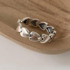 Vintage Love Heart Opening 925 Sterling Silver Ring - Sterling Hearts