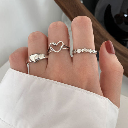 Vintage Love Heart Opening 925 Sterling Silver Ring - Sterling Hearts