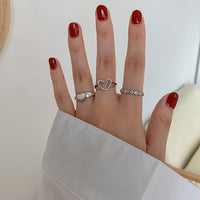 Vintage Love Heart Opening 925 Sterling Silver Ring - Sterling Hearts