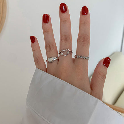 Vintage Love Heart Opening 925 Sterling Silver Ring - Sterling Hearts