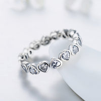 Sterling Silver Heart to Heart to Heart Ring - Sterling Hearts