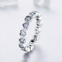 Sterling Silver Heart to Heart to Heart Ring - Sterling Hearts