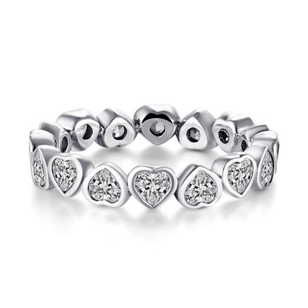 Sterling Silver Heart to Heart to Heart Ring - Sterling Hearts