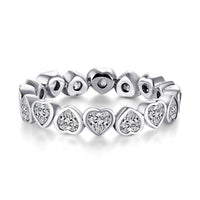 Sterling Silver Heart to Heart to Heart Ring - Sterling Hearts