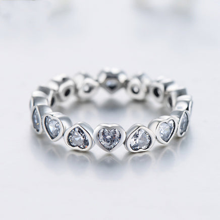 Sterling Silver Heart to Heart to Heart Ring - Sterling Hearts