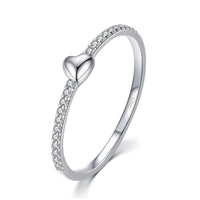 Simple S925 Silver Heart-Shaped Ring - Sterling Hearts