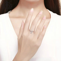Heart Lock Sterling Silver S925 Heart Ring Simple - Sterling Hearts