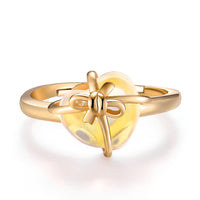925 sterling silver lemon crystal love bow ring jewelry - Sterling Hearts