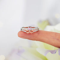Infinite Lucky 8-label Silver Ring - Sterling Hearts