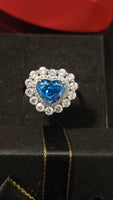 Forever Yours Heart Ring - Aquamarine Sterling Silver 925