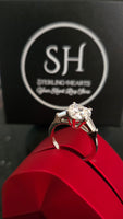 Everlasting Love - 2ct Cubic Zirconia Heart Ring with Accent Stones - Sterling Silver 925