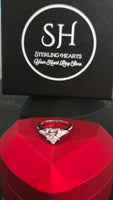 Everlasting Love - 2ct Cubic Zirconia Heart Ring with Accent Stones - Sterling Silver 925