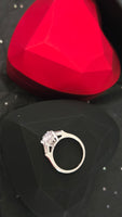 Everlasting Love - 2ct Cubic Zirconia Heart Ring with Accent Stones - Sterling Silver 925