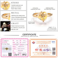 925 sterling silver lemon crystal love bow ring jewelry - Sterling Hearts