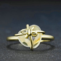925 sterling silver lemon crystal love bow ring jewelry - Sterling Hearts