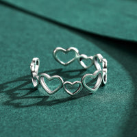 Sterling Silver Vintage Irregular Heart Cutout Love Ring - Sterling Hearts