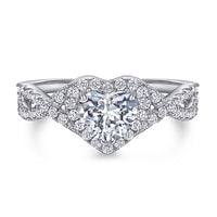 Cubic Zirconia Wedding Ring - Sterling Hearts