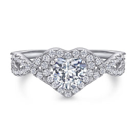 Cubic Zirconia Wedding Ring - Sterling Hearts