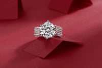 Moissanite My World Silver Ring - Sterling Hearts