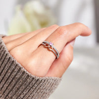 Infinite Lucky 8-label Silver Ring - Sterling Hearts